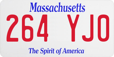 MA license plate 264YJ0