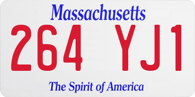 MA license plate 264YJ1