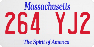 MA license plate 264YJ2