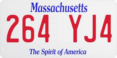 MA license plate 264YJ4