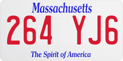 MA license plate 264YJ6