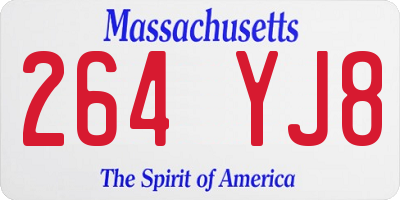 MA license plate 264YJ8