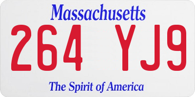 MA license plate 264YJ9