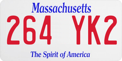 MA license plate 264YK2