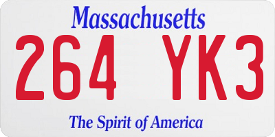 MA license plate 264YK3