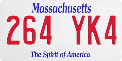 MA license plate 264YK4