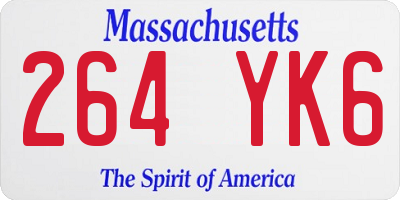 MA license plate 264YK6