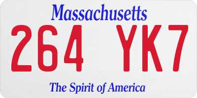 MA license plate 264YK7
