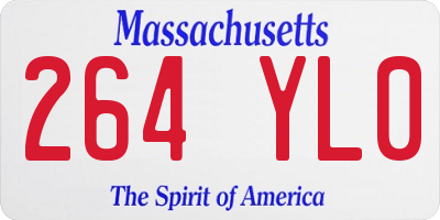 MA license plate 264YL0