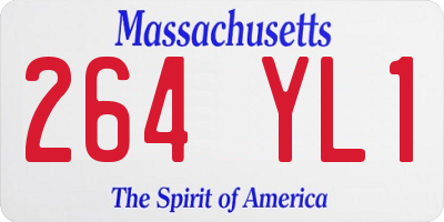 MA license plate 264YL1