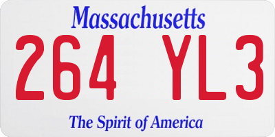 MA license plate 264YL3