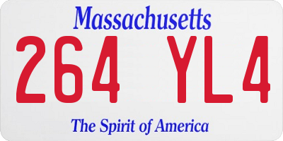 MA license plate 264YL4