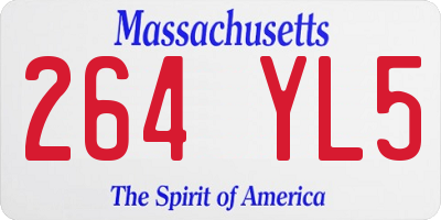 MA license plate 264YL5
