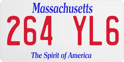 MA license plate 264YL6