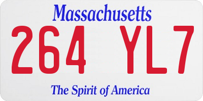 MA license plate 264YL7