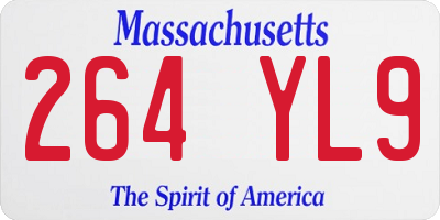 MA license plate 264YL9