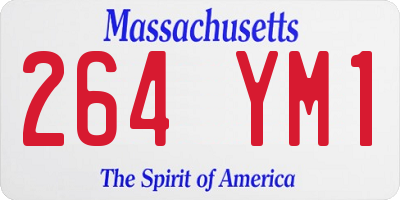 MA license plate 264YM1