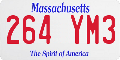 MA license plate 264YM3