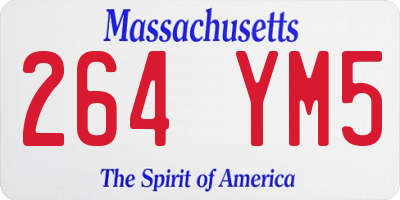 MA license plate 264YM5