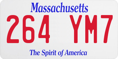 MA license plate 264YM7