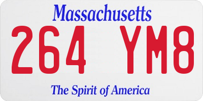 MA license plate 264YM8