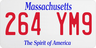 MA license plate 264YM9