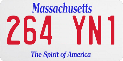 MA license plate 264YN1