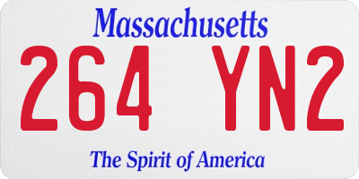 MA license plate 264YN2