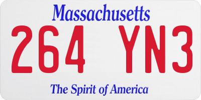 MA license plate 264YN3