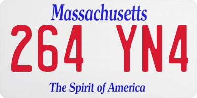 MA license plate 264YN4