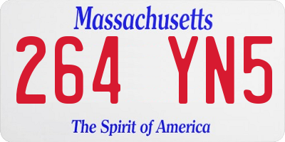 MA license plate 264YN5