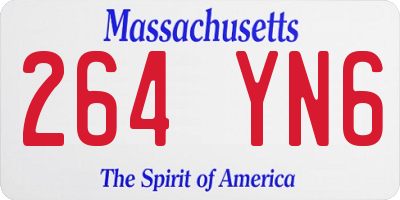 MA license plate 264YN6