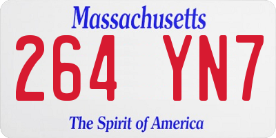 MA license plate 264YN7