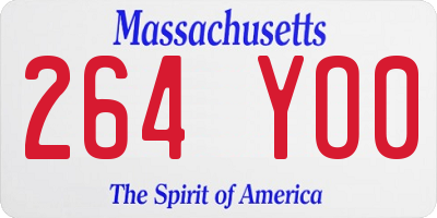 MA license plate 264YO0