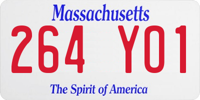 MA license plate 264YO1