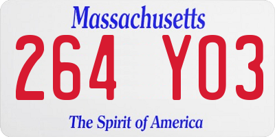 MA license plate 264YO3