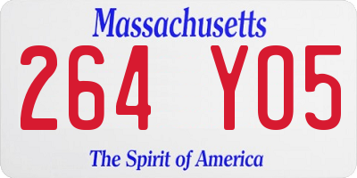 MA license plate 264YO5