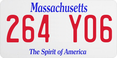 MA license plate 264YO6