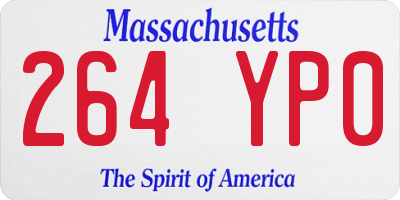 MA license plate 264YP0