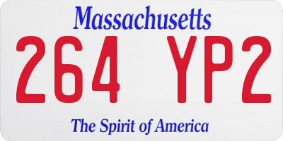 MA license plate 264YP2