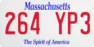 MA license plate 264YP3