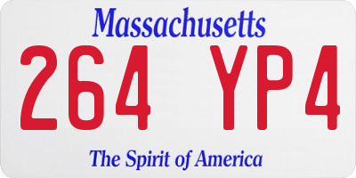 MA license plate 264YP4