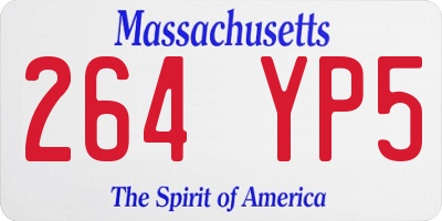 MA license plate 264YP5