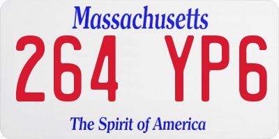 MA license plate 264YP6