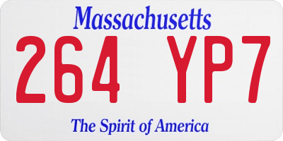 MA license plate 264YP7