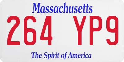 MA license plate 264YP9
