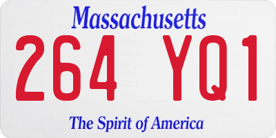 MA license plate 264YQ1