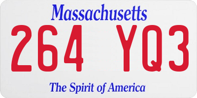 MA license plate 264YQ3