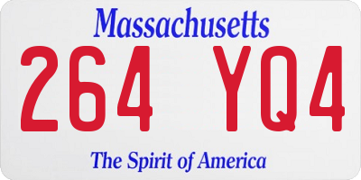 MA license plate 264YQ4