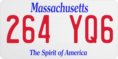 MA license plate 264YQ6